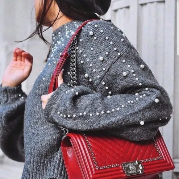 🍬HP🍬Zara cropped pearl sweater - Picture 10 of 13